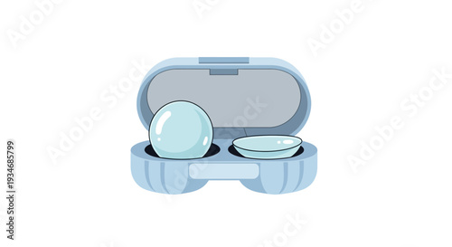 Contact Lens Case With Clean Lenses And Modern Design On White Background
