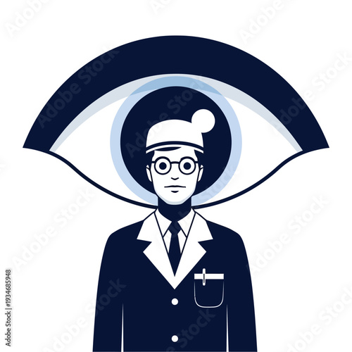 Conceptual Illustration: A Pensive Figure Illuminated By A Symbolic All-Seeing Eye