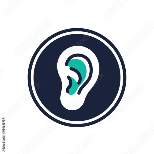 Conceptual Illustration: Abstract Representation of the Human Ear, Focusing on Auditory Perception