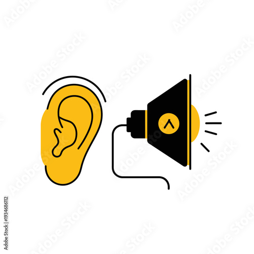 Conceptual Illustration Depicting Sound Transmission Between Ear And Loudspeaker Device