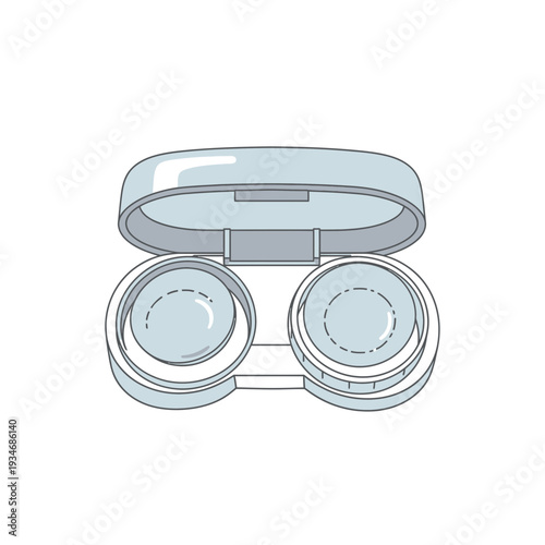 Contact Lens Storage Container: A Clean And Detailed Illustration On A White Backdrop Design
