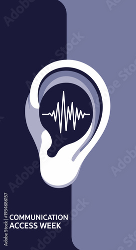 Conceptual Illustration Depicting Soundwave inside Ear Symbolic of Accessible Communication Week
