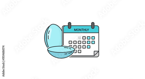 Contact Lens Subscription and Schedule Visualized by a Stylish Monthly Calendar