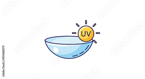 Contact Lens UV Protection: Illustration of Eye Care, Sun Defense, and Clear Vision