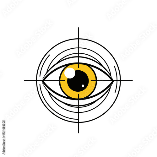 Conceptual Illustration Depicting Vigilance, Focus, and Precision Targeting of Visual Perception