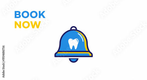 Dental Appointment Booking Reminder With Bell Icon And Bright Color Scheme