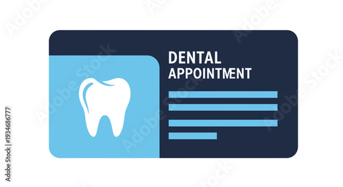 Dental Appointment Card, Illustration of Tooth Icon on a Health Checkup Background