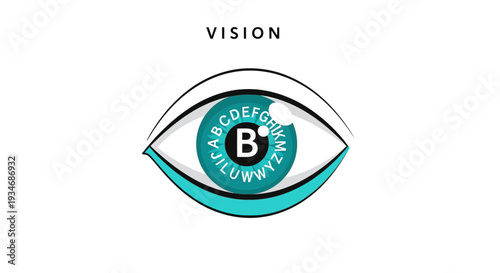 Creative Eye Design With Visionary Concept and Alphabet Arrangement In The Iris