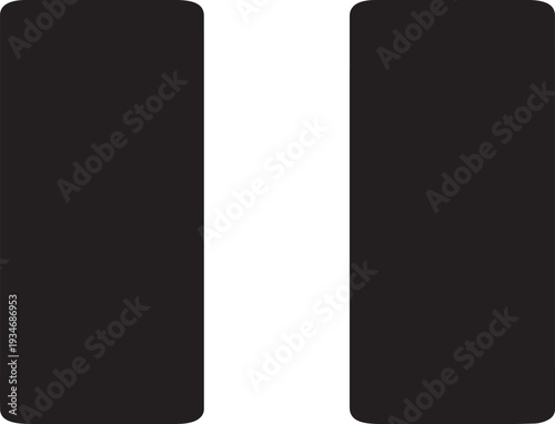 Pause Media Icon Vector – Music, Video and Playback Control Symbol for UI UX Design