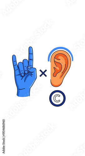 Creative Hand Gesture Intersects With Ear Symbolic Design Depicting Communication Concept
