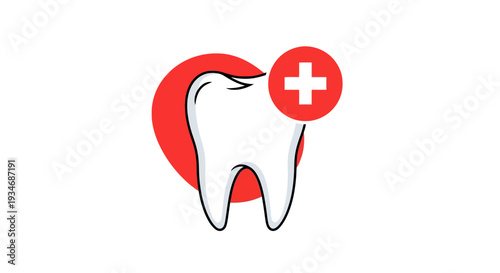 Dental Care Logo: A Simple, Modern Illustration Emphasizing Oral Health and Medical Aid