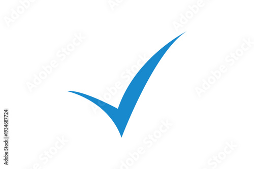 Check mark symbol with clean lines and a distinct blue hue, indicating approval or completion of a task.