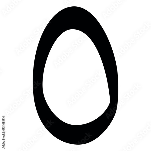 Arabic numeral five symbol, Islam lettering 5 black curved design