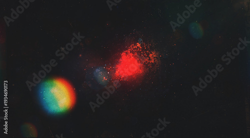 Colorful Prism red Flare with Rainbow Light Streak on Black Backgrounddistressed flare light leak on black background,abstract analog film burn lens light leak,abstract colorful lens leaked camera 