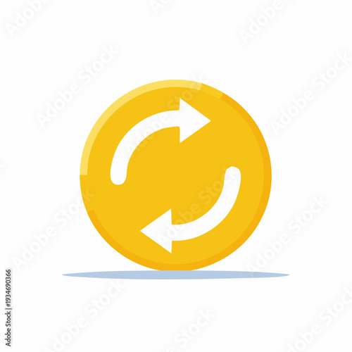 Abstract yellow refresh symbol graphic element