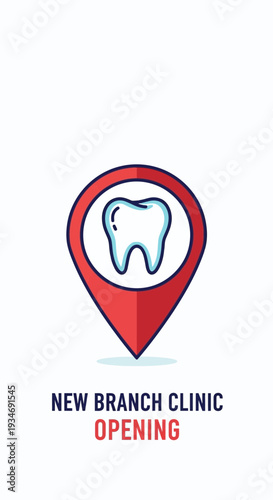 Dental Clinic Branch Location: A Modern Icon Showcasing Tooth Care and New Beginnings