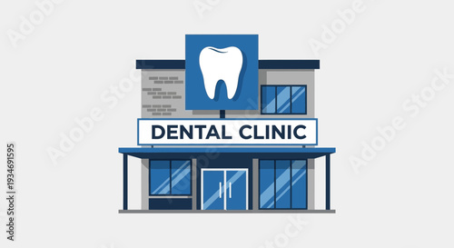Dental Clinic Building Illustration, Modern Vector Design For Medical Treatments