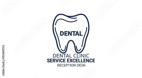 Dental Clinic Logo Design Emphasizing Service Excellence and Reception Desk Presence