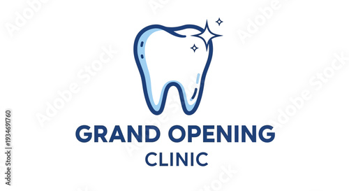 Dental Clinic Grand Opening Emblem for Business and Advertising Purposes