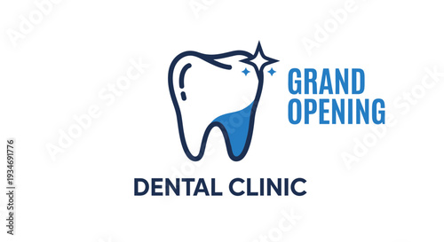 Dental Clinic Grand Opening Emblem for Modern Branding and Promotional Marketing Material