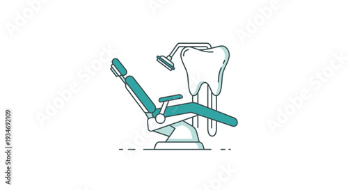 Dental Clinic Illustration Depicting Teeth Care, Healthcare and Medical Treatment Illustration