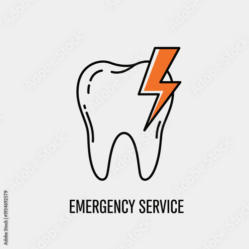 Dental Emergency Icon Illustrating Toothache and Urgent Care Service for Medical Use