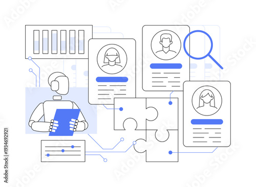 AI-Powered Team Matchmaking abstract concept vector illustration.