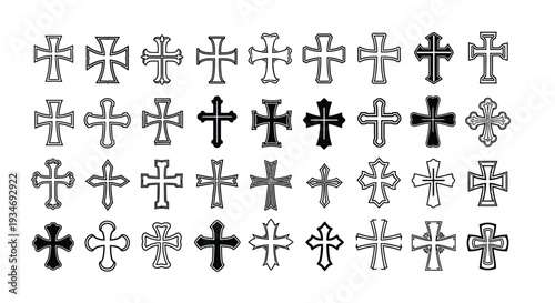 Many iron cross symbols vary in size and shading greatly.