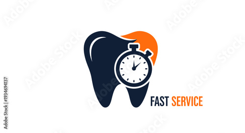 Dental Fast Treatment: Quick and Efficient Tooth Care Service Emblem Design Concept