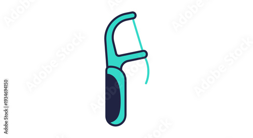 Dental Flosser Illustration: An Essential Oral Hygiene Tool In Modern Minimalist Style