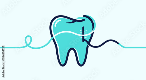 Dental Health Illustration Showcasing Clean Teeth and Dental Hygiene Principles