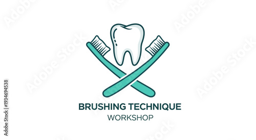 Dental Health Illustration Showcasing Brushing Technique For Overall Oral Wellness
