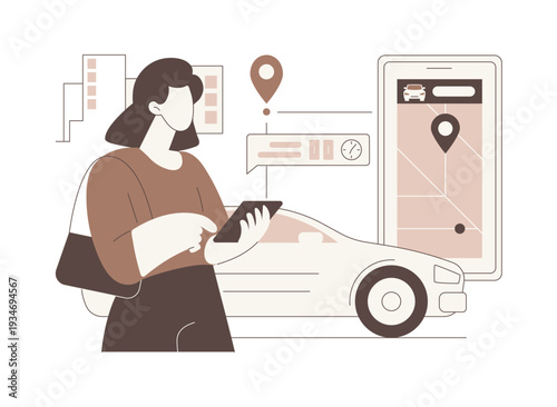 Booking a car isolated cartoon vector illustrations.