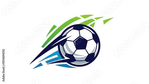 Dynamic soccer ball with abstract motion lines