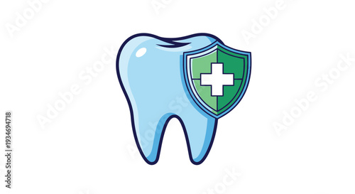 Dental Health Illustration Depicting Protection and Well-being for Teeth and Gums Services
