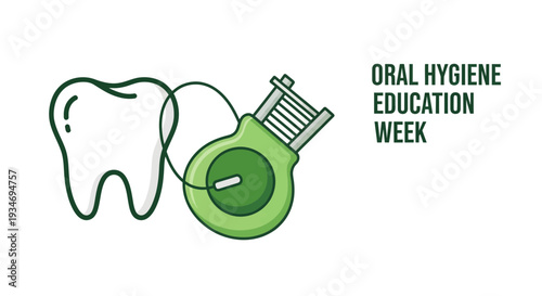 Dental Health Illustration Emphasizing Oral Hygiene Education During Dedicated Awareness Week