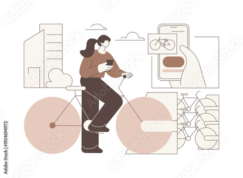 Rent a bike isolated cartoon vector illustrations.