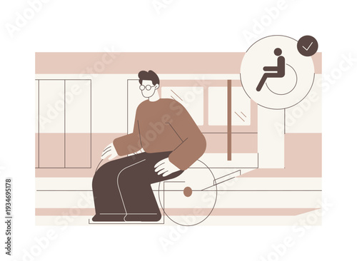Inclusive public transport isolated cartoon vector illustrations.