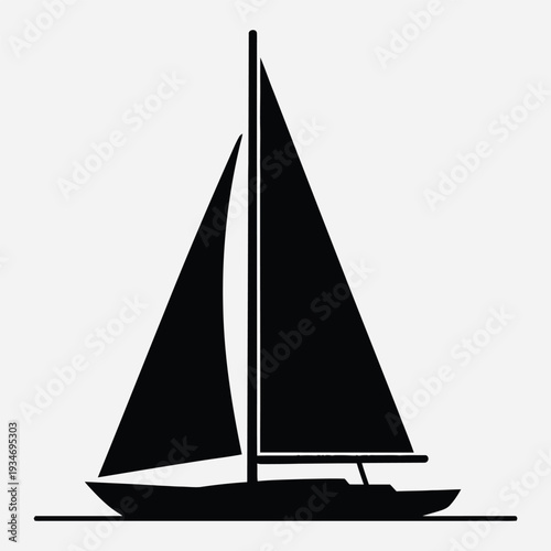 Large Oak Tree Silhouette Vector Wide Spreading Branches Nature Illustration