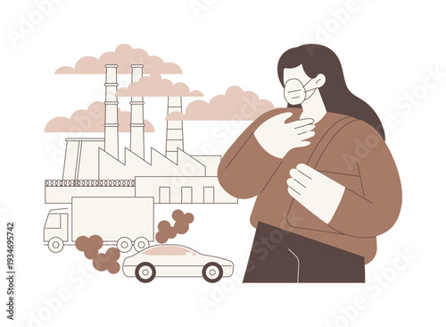 Bad air quality isolated cartoon vector illustrations.