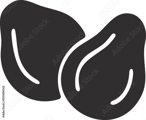 Black silhouette of two avocados