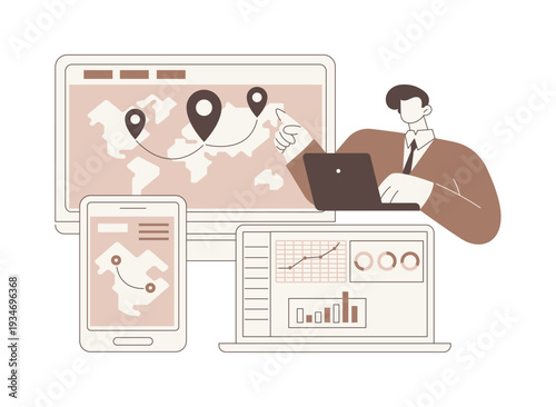 Logistics software isolated cartoon vector illustrations.