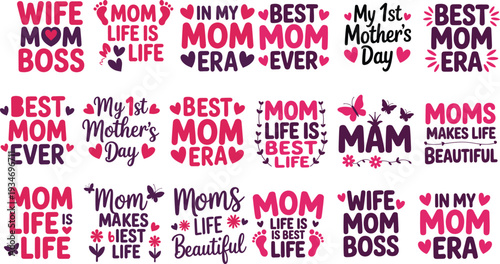  Mother Appreciation Typography Poster Celebrating Motherhood for Mother's Day Cards, Family Gifting and Parenting Content