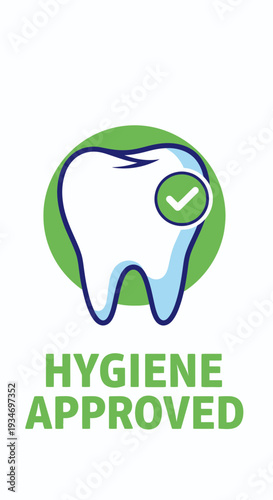 Dental Hygiene Illustration: Approved Tooth Emblem for Oral Health and Wellness Programs