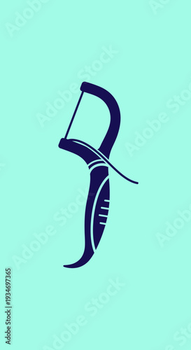 Dental Hygiene Illustration Depicting Oral Care Tool Against a Pastel Turquoise Background