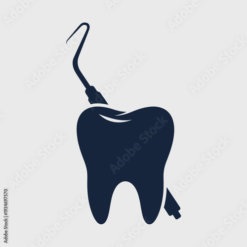 Dental Icon Featuring Tooth And Dental Instrument Illustration For Healthcare Design Needs