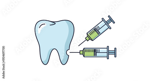Dental Injection Procedure: An Artistic Representation of a Tooth Treatment Process