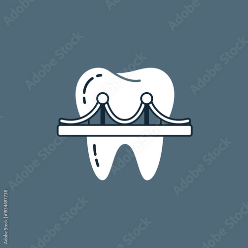 Dental Illustration Depicting Tooth Restoration Concept Featuring Innovative Bridge Structure