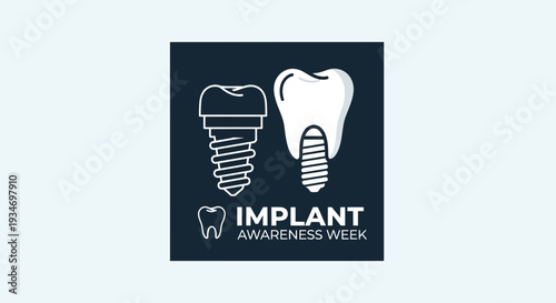 Dental Implant Awareness Week Conceptual Illustration Perfect For Educational Materials