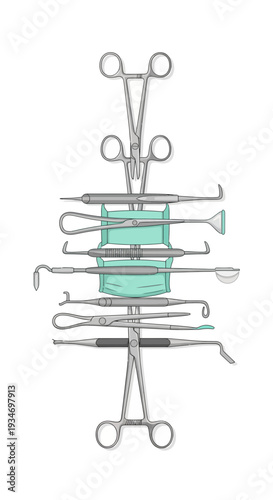 Dental Instrument Array: Organized Precision for Oral Healthcare Procedures and Surgical